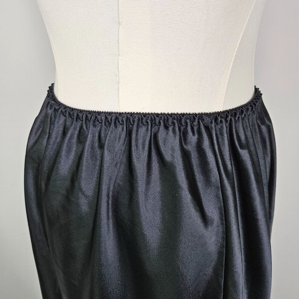 Judith Hart Black Full-Length Slip Skirt XL Vintage Polyester - Picture 3 of 10